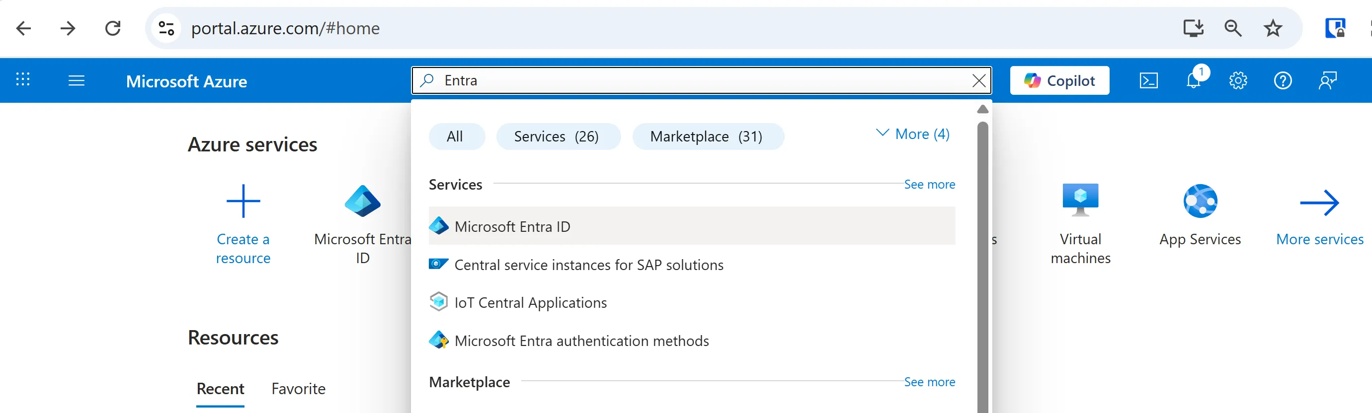 Access your Azure Microsoft Entra.